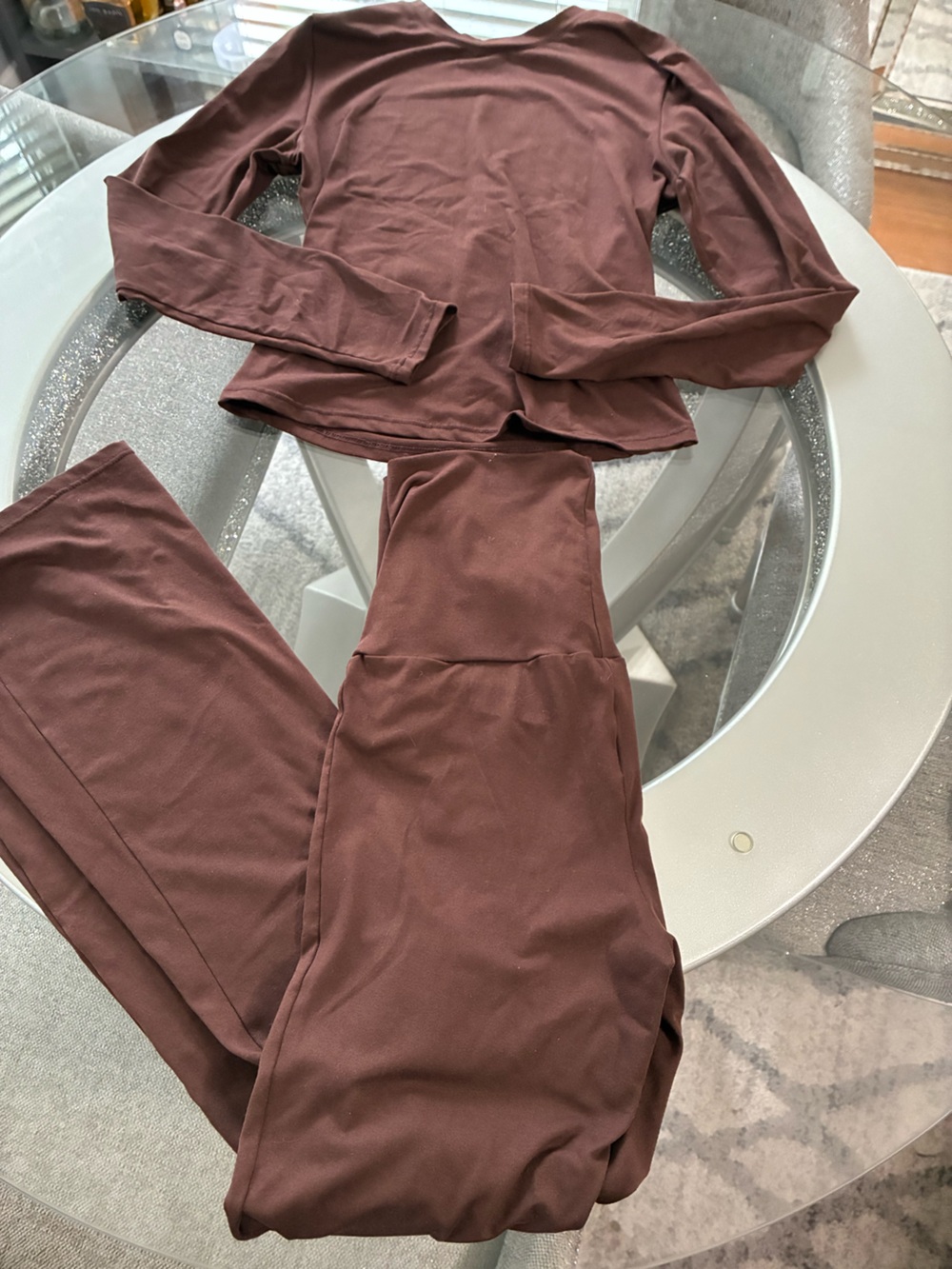 Chocolate Brown Flare Leggings Set